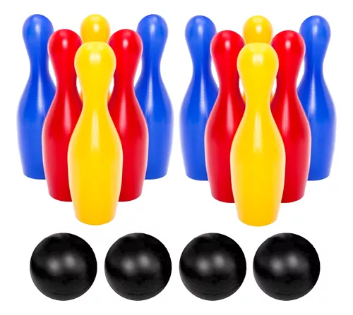 Conjunto de boliche, jogo de boliche 10 pinos jogo de quebra-cabeça de 4  bolas para várias festas para crianças em atividades escolares :  : Brinquedos e Jogos