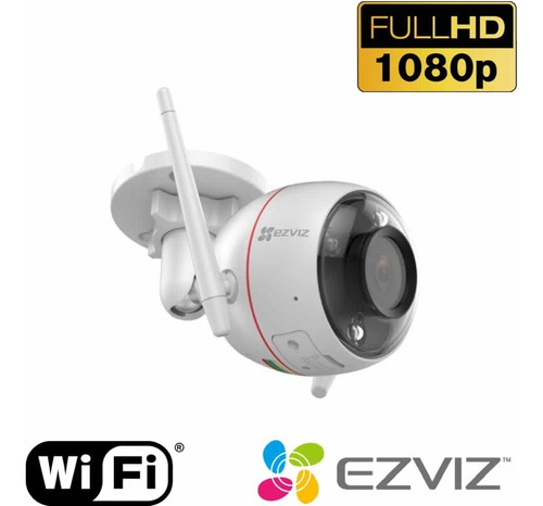 Camara Ip Wifi Ezviz Full Hd Color De Noche, Sirena Y Luz