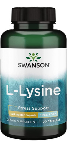 Swanson Amino Acid Free-form L-lysine 500 Miligramos 100 Cá