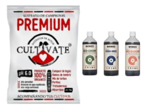 comprar Cultivate Premium80lt. Fertilizante Biobizz Tripack 500ml.