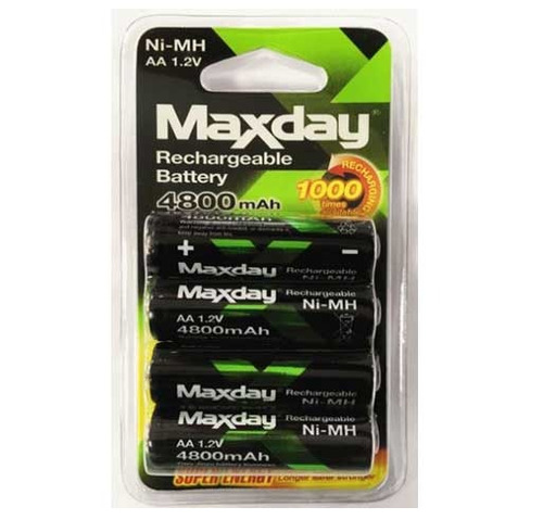 Pilas Aa Recargables De 4800 Mah Maxday 4 Unidades