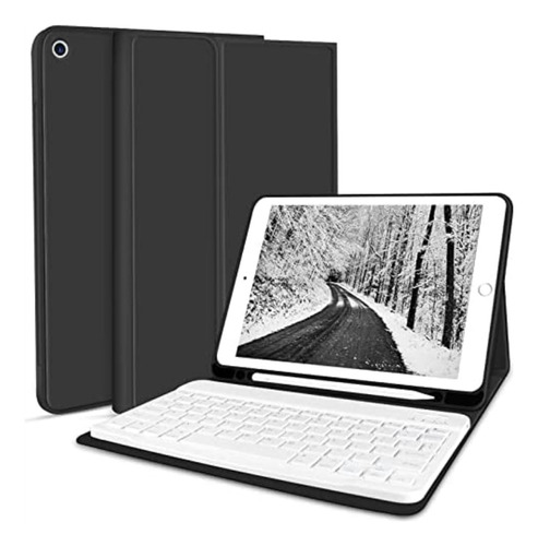 Funda Con Teclado Para iPad 10.2 Inalámbrico Bt + 5 Láminas