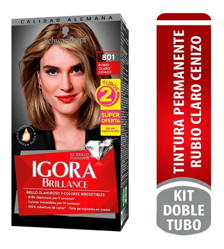 Tinte Igora Brillance 801 Rubio Claro Cenizo