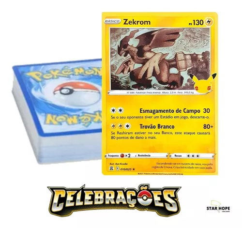 Kit Carta Pokémon Lendários Reshiram Zekrom E Kyurem