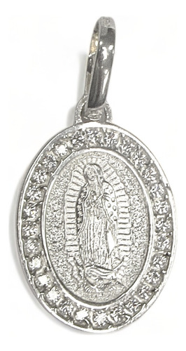 Dije Medalla Virgen Maria Plata 925 Circonias Joyerías Meza