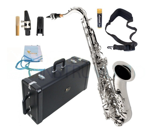 Saxofone Tenor Bb Eagle St503-n Niquelado Cor Dourado