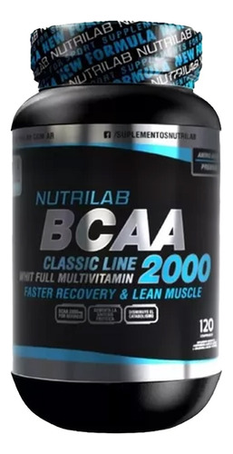 Bcaa 2000 Nutrilab Classic Line. 120 Comp. Faster Recovery.