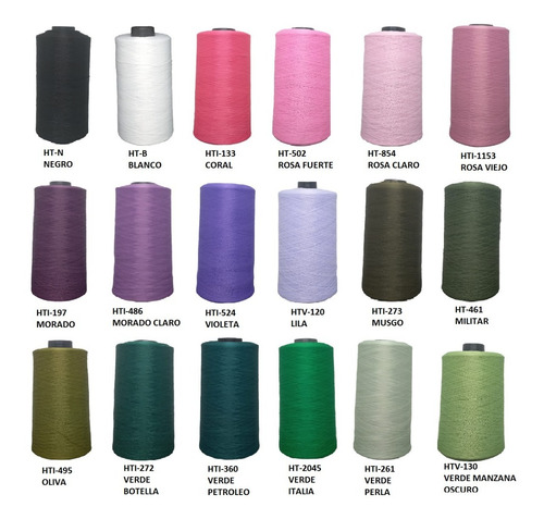 Imagen 4 de 6 de Pack 10 Conos Hilo Poliester Texturizado Overlock 6000 Mts