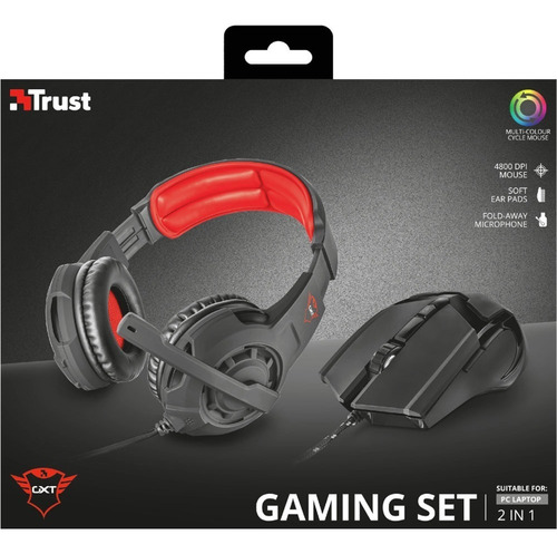 Imagen 1 de 2 de Combo Mouse + Auricular Trust Gxt 784 Para Pc Gamer