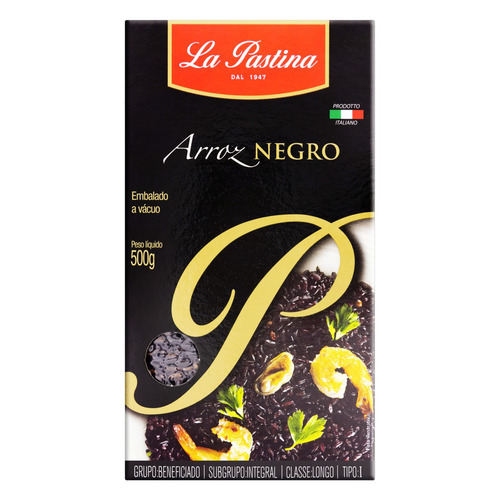 Imagem 1 de 2 de Arroz Negro Tipo 1 Integral La Pastina Caixa 500g La Pastina