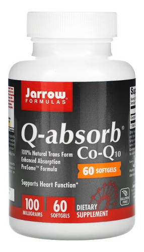 Jarrow Formulas, Q-absorb, Coq10, 100 Mg, 60 Cápsulas Blandas