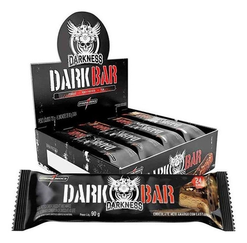 Suplemento Darkness Sabor Chocolate Amargo Com Castanhas De 720g X 8 Un - Barra