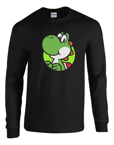 Camiseta Yoshi Mario Bros Mascot Camibuso Manga Larga Hombre