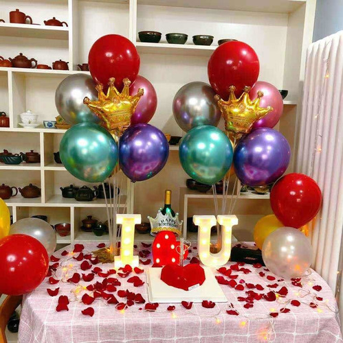 Imagen 8 de 10 de Base Soporte Con 7 Varillas Porta Globo Mesa Cotillon Cumple