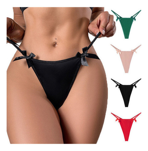 L Tanga Sexi De Cintura Baja Para Mujer, Pack De 4 Piezas