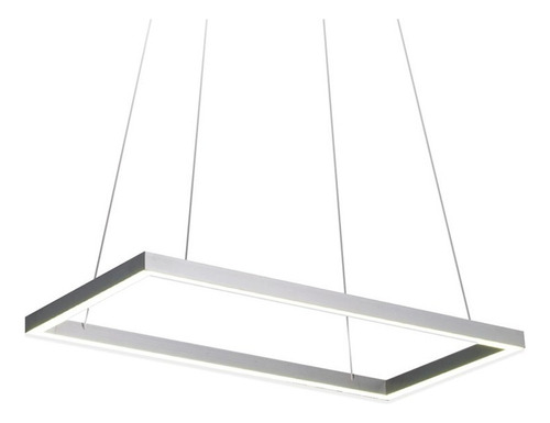 Lampara Colgante Quadra Led Rectangular 30 X 60cm 