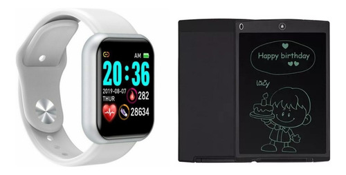 Combo Smartwatch D20 Y68 + Pizarra Mágica Dibujo Niño/a