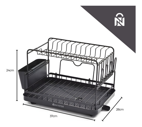 Secaplatos Escurridor Acero Inoxidable De 2 Niveles +drenaje