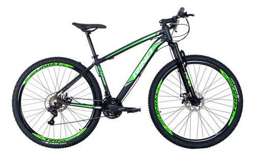 Bicicleta Rino Aro 29 Disco Inteira Shimano Cambios 21v Cor Preto/verde Tamanho Do Quadro 21