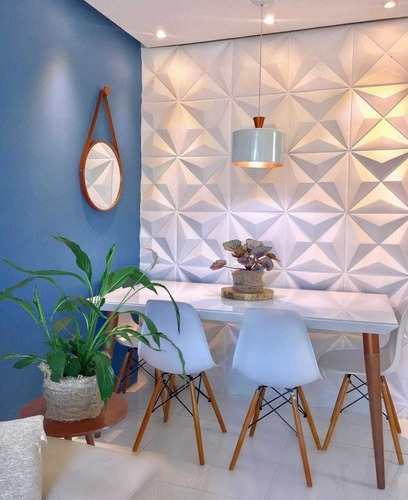 Revestimento Placa 3d De Pvc 50 X 50cm Paredes Tetos Relevo Cor Estrela Branca