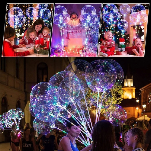 Pack De 5 Globos Burbuja Con Luces Led