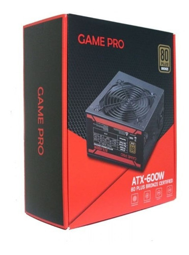 Fuente De Poder Gamer 600w Game Pro Atx-600w 80 Plus Bronze Color Negro