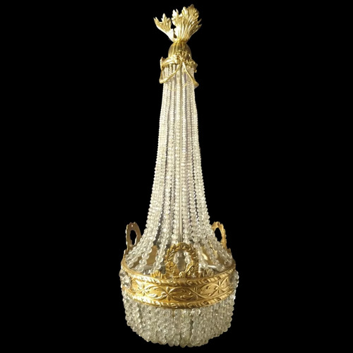 Araña Colgante Francesa Lampara De Bronce Antigua 1518 (Usado)