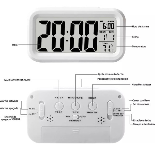 Reloj de mesa digital Mosnow Despertador digital