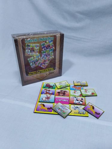 Lotería Didáctica Infantil Bilingüe Madera 5 T 60 F
