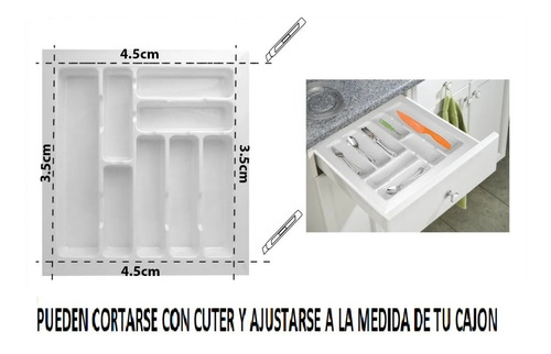 Imagen 5 de 10 de Cubiertero Organizador Para Cajon 54x49cm