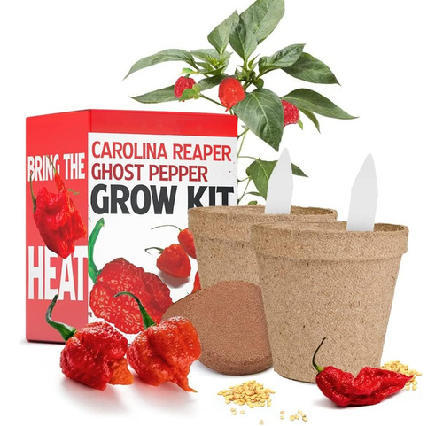 Carolina Reaper - Kit De Cultivo De Pimiento Fantasma, Kit D