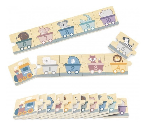 Imagen 2 de 4 de Puzzle Números De Madera Viga Polar B