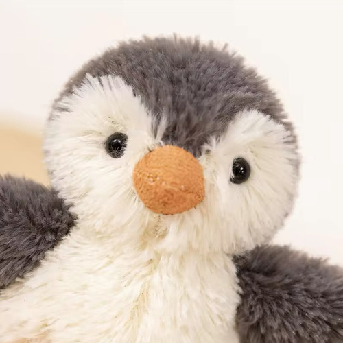 Pingüino gris con animales marinos de peluche, 22 cm