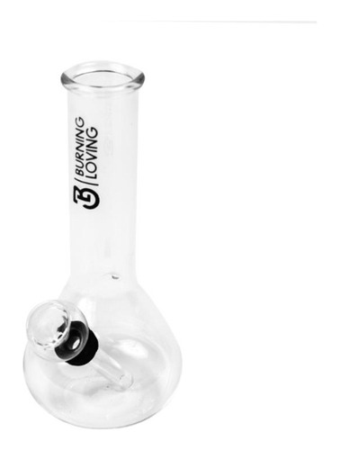 Glass Bong 14cm Clear Conical - Burning