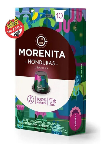 Cafe La Morenita En Capsulas Honduras 10 Capsulas X 5,2 Gr