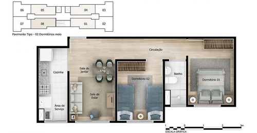 Imagem 7 de 10 de Compre Seu Apartamento Em Lançamento No Parque Botânico - Jaborandis Com 44,18 M² | Jardim São Savério / São Paulo| Sp - Apl244292v