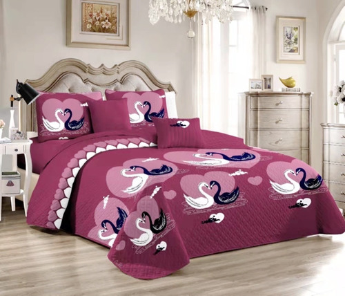 Cubrecama Delgada Verano Quilt 2 Plazas Rosa