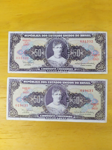 Cédula 5 Cent (cr$50 Cruzeiros) 1966 Bc/mbc Cód. 031