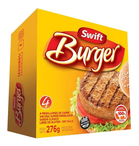 20 Hamburguesas Swift 69grs + Pan Fargo 