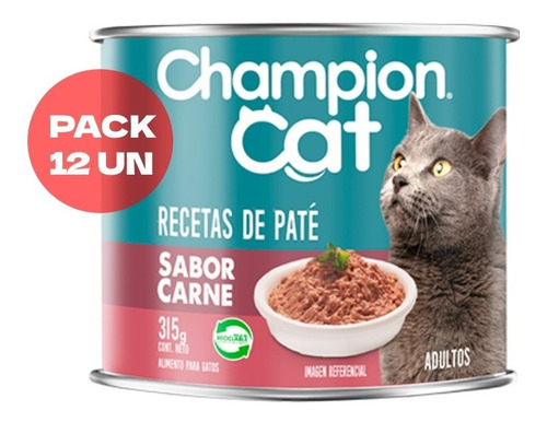 Lata Champion Cat Adulto Carne Pack 12un Mp