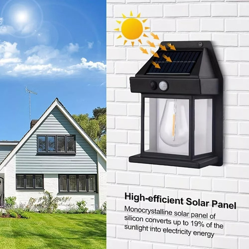 Lampara Ampolleta Foco Aplique Solar Con Sensor Movimiento