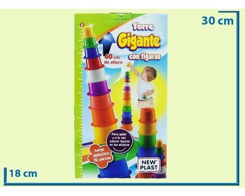 Torre Gigante Apilable Didactica 60 Cm Mi Cielo Azul