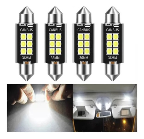 4pzs Luz Led Interior Auto Canbus 31/ 41/mm C5w 36/39mm 12v