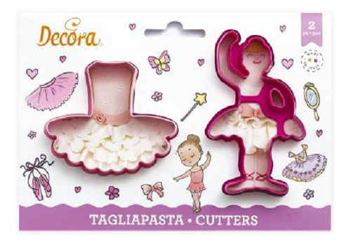 Set Cortadores Galletas Bailarina De Ballet  2 Pz 