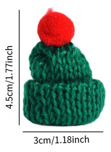 12 Piezas De Mini Sombreros De Punto Navideños, De Muñeco