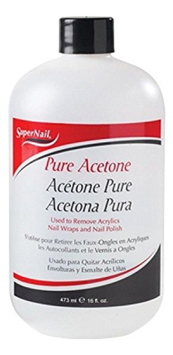 Supernail Removedor De Esmalte De Unas Pure Acetone, 16 Onza