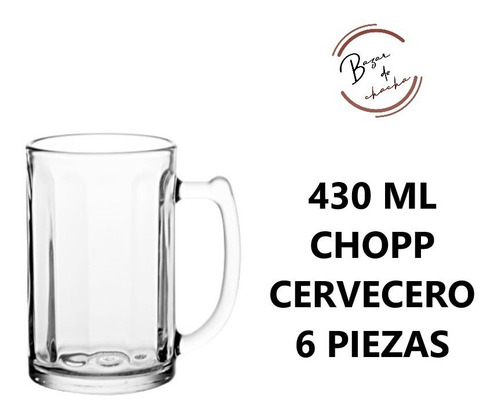 Set De Chopp Cervecero 430 Ml X 6 Piezas