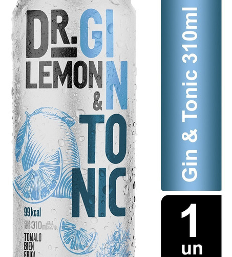 Dr Lemon Gin Tonic 99 Calorias Lata X 310 Ml