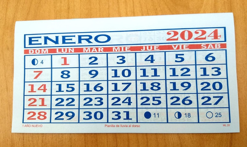 10 Almanaque Mensual Nº 20 Ml - 20 X 11 - Calendario - Taco