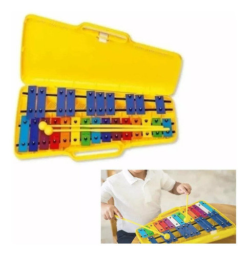 Metalofono Cromatico 25 Notas Xilofono Infantil Escolar